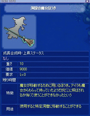 洞窟の魔女ほうき